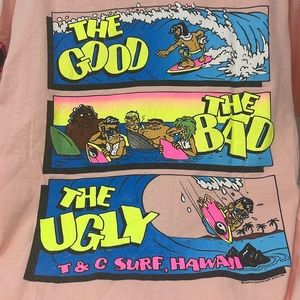 Vintage Town & Country T&C Surf Design TEE Unisex Large Royal First Class Shirt